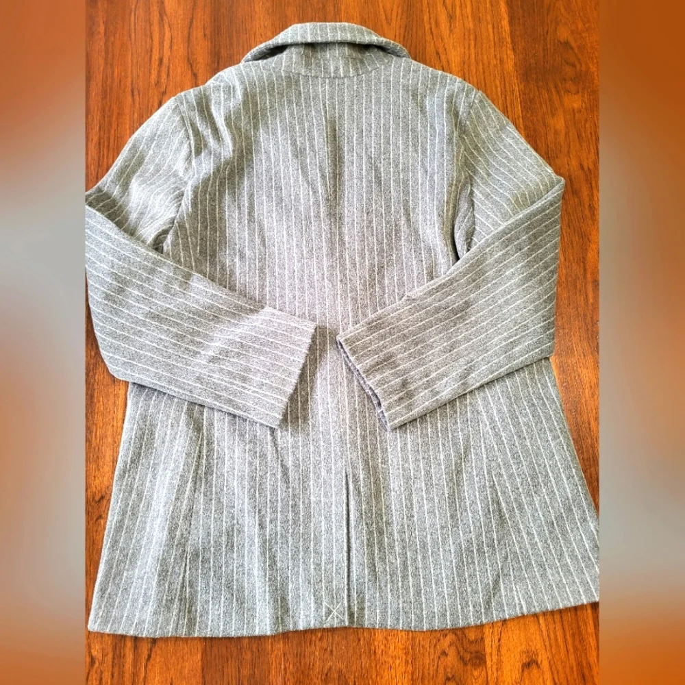 Universal Thread Women's Grey Pinstripe Relaxed Fit Wool-Like Blazer XL New